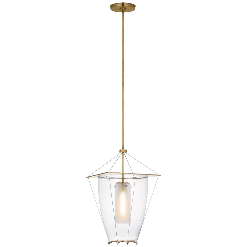 LED Lantern from the Ovalle Collection in Antique Burnished Brass Finish by Visual Comfort Signature