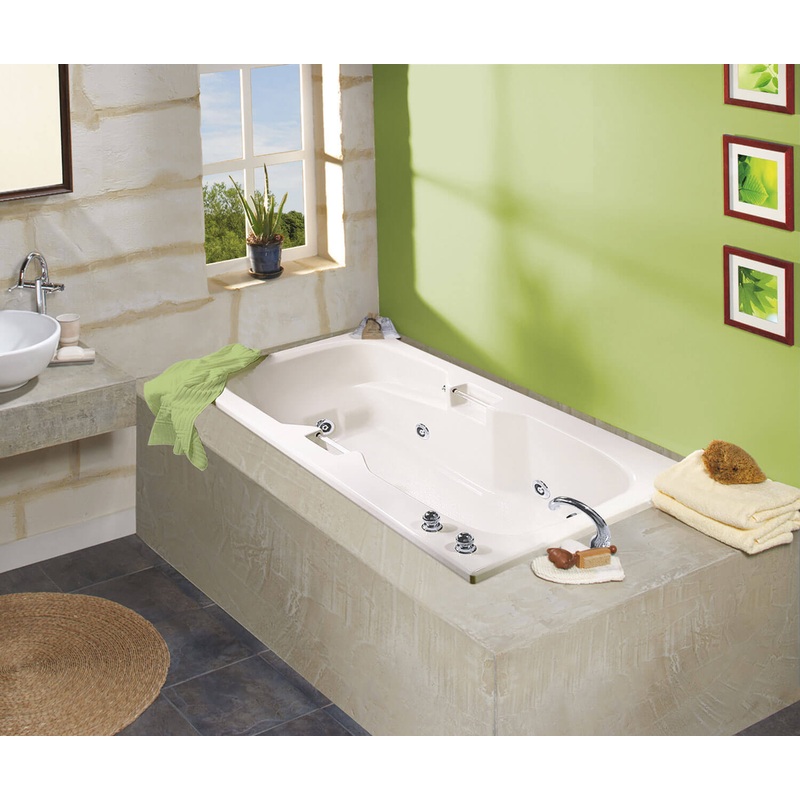 MAAX 102226-103-001-100 Lopez 6036 Acrylic Alcove End Drain Aeroeffect Bathtub in White