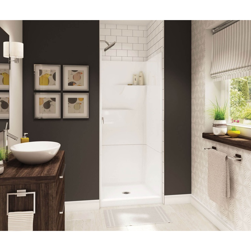 MAAX 105600-000-002-000 Gallery SH-3232 AcrylX Alcove Center Drain Two-Piece Shower in White