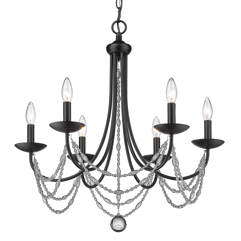 Mirabella 6 Light Chandelier in Matte Black