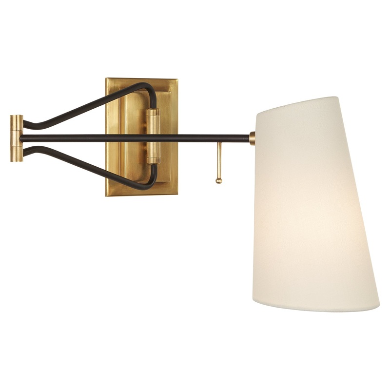 One Light Wall Sconce from the Keil Collection in Hand-Rubbed Antique Brass And Black Finish by Visual Comfort Signature