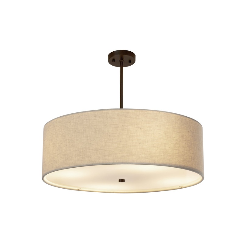 Six Light Pendant from the Classic Collection in Dark Bronze Finish by Justice Designs
