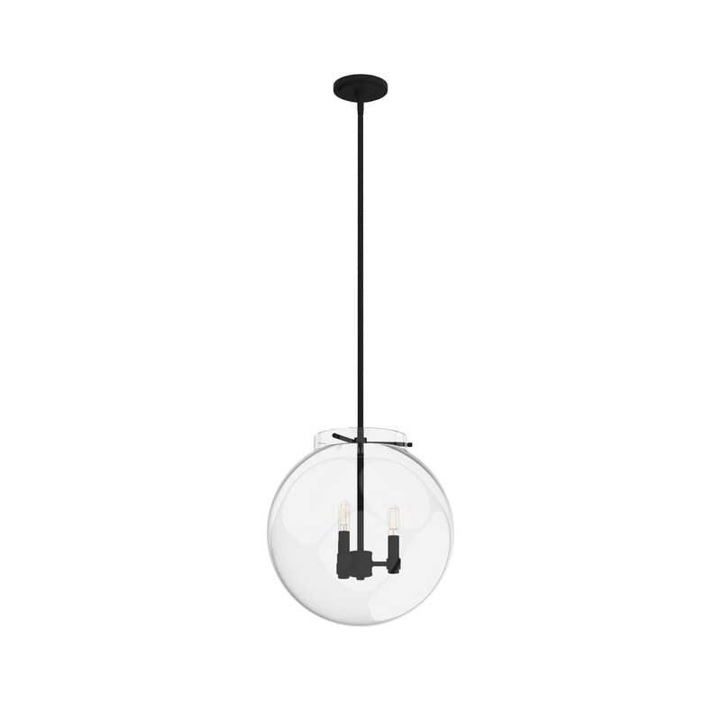 Three Light Pendant from the Sacha Collection in Natural Black Iron Finish by Hunter