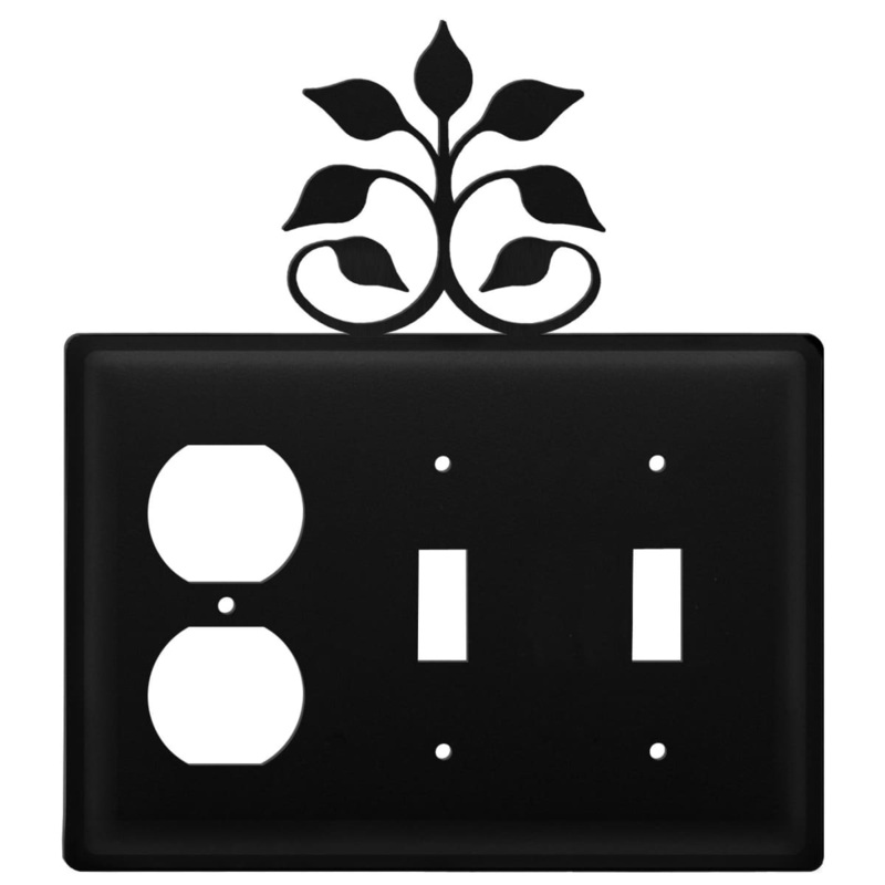 Village Wrought Iron EOSS-109 Triple Leaf Fan Single Outlet and Double Switch Cover CUSTOM Product