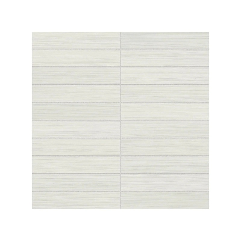 1″ x 6″ Zera Annex Matte Bianco Stacked Mosaic. 1 Sheet = .96 Sq. Ft. 1″ x 6″