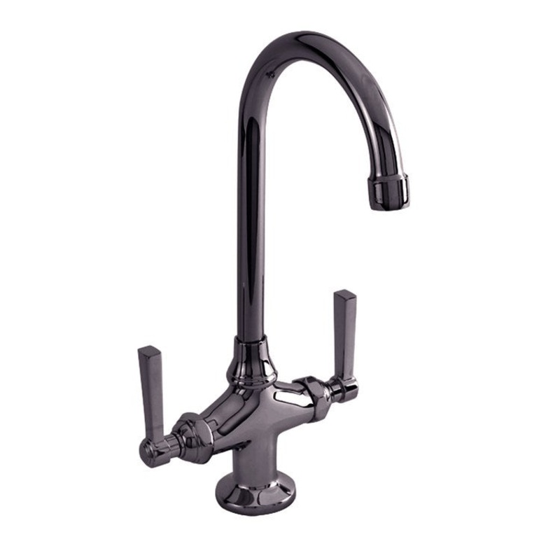 Bar Faucet Miro 2 Lever ADA Midnight Chrome Spout Height 10 Inch