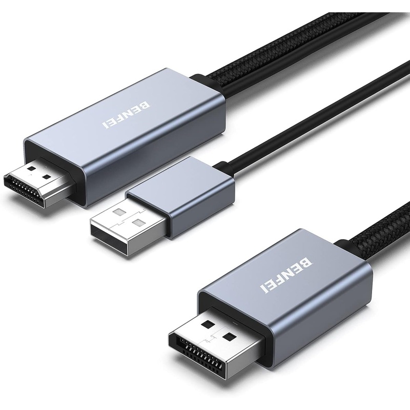 BENFEI 344GY-1M HDMI to DisplayPort Unidirectional 4K Active Cable with USB Powered 1M