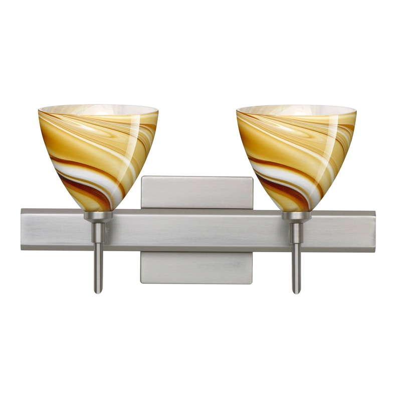 Besa 2SW-1779HN-SN-SQ Mia Two Light Wall Sconce Satin Nickel