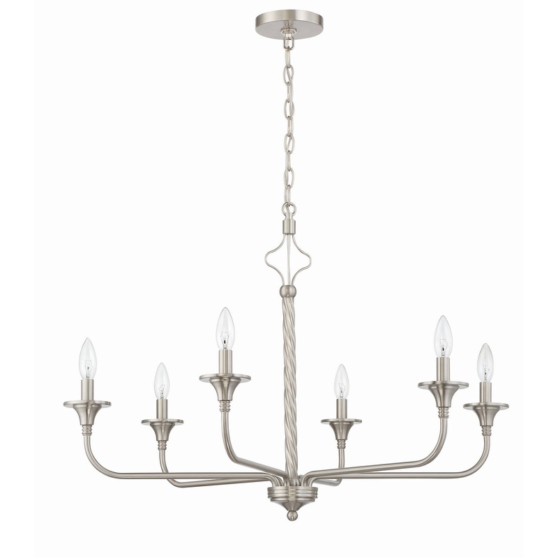 Craftmade 57026-BNK Jolenne Six Light Chandelier Brushed Polished Nickel