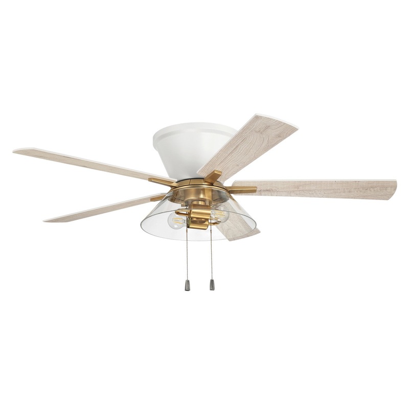 Craftmade IST52WSB5 Insight 52″Ceiling Fan White/Satin Brass
