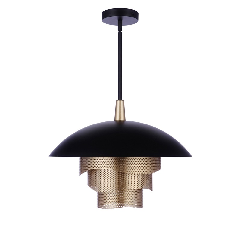 Craftmade P1010FBMG-LED Sculptural Statement Pendants LED Pendant Flat Black/Matte Gold