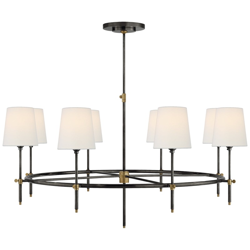 Eight Light Chandelier from the Bryant Collection in Bronze And Hand-Rubbed Antique Brass Finish by Visual Comfort Signature