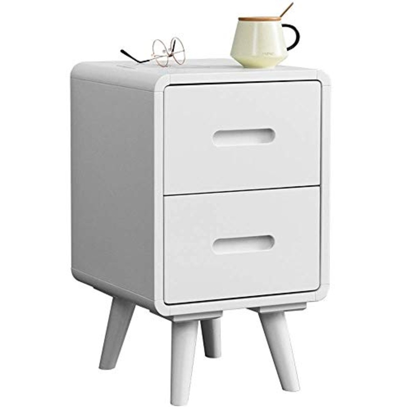FGVBC Comodino in Legno da Comodino  Comodino a 2 cassetti/Mobile Contenitore Laterale  per Camera da Letto/Soggiorno/tavolino da Camera