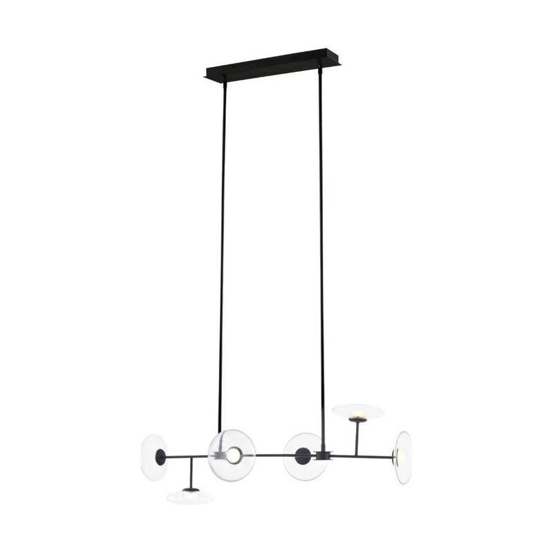 Helix 6-Light LED Linear Chandelier Matte Black