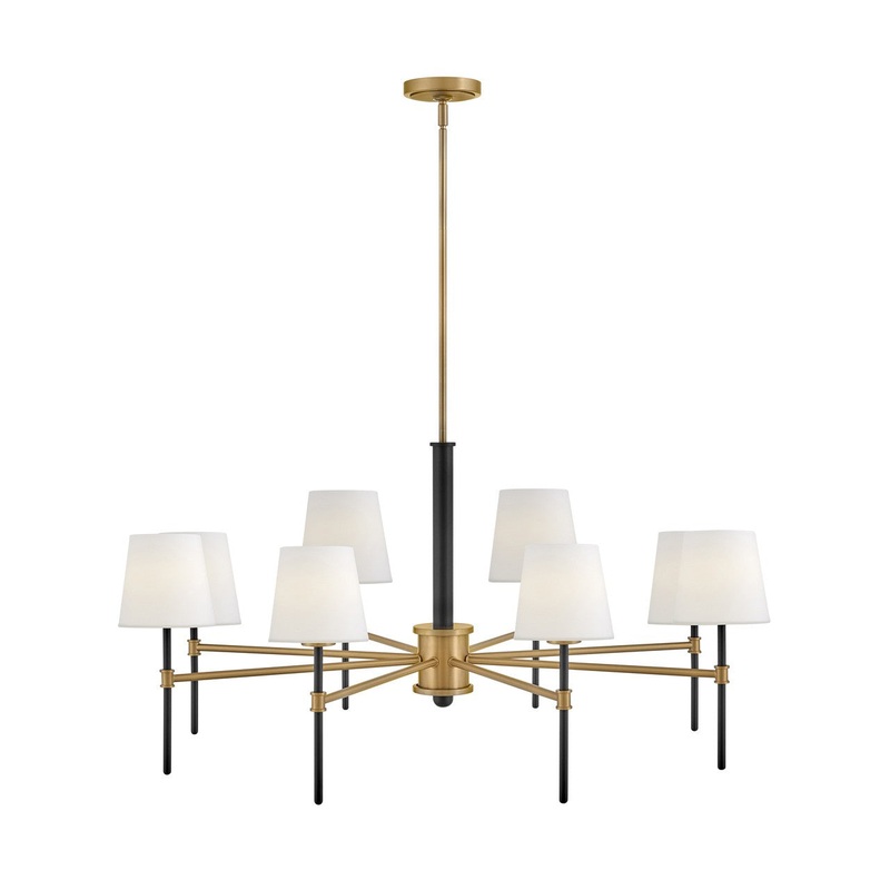 LED Chandelier from the Saunders Collection in Black Finish by Hinkley