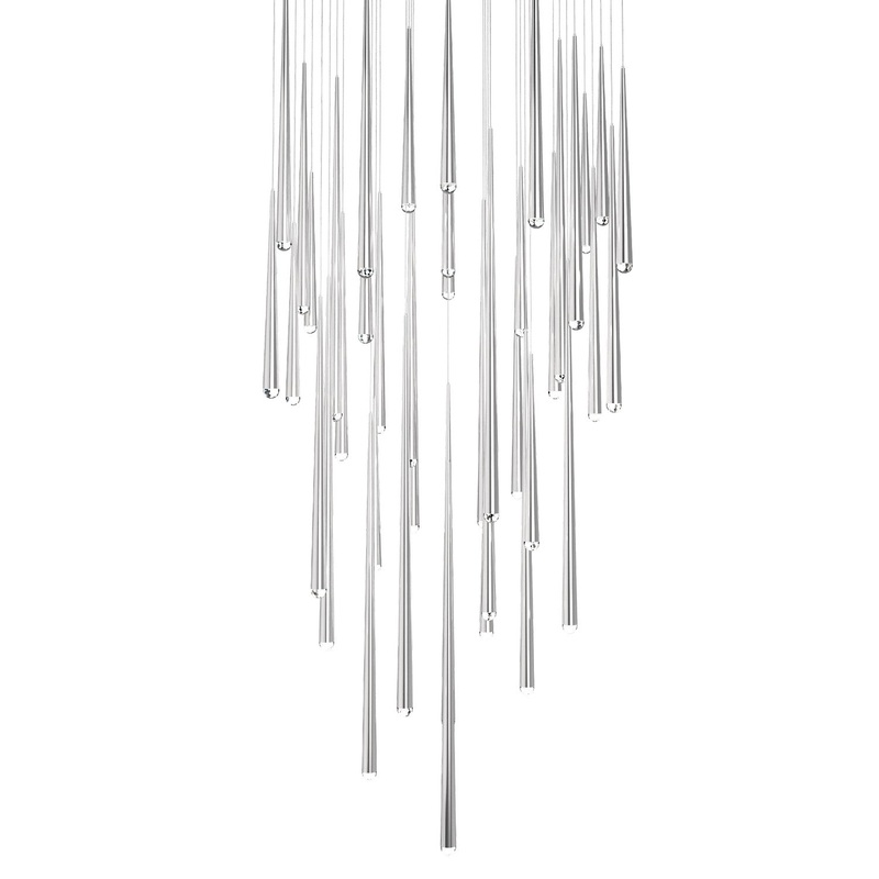 LED Pendant from the Cascade Collection in Polished Nickel Finish by Modern Forms