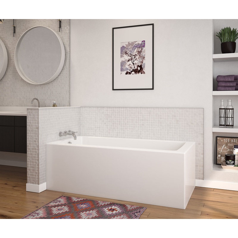 MAAX 106825-000-002-002 Nomad Corner 6032 AcrylX Corner Right-Hand Drain Bathtub in White