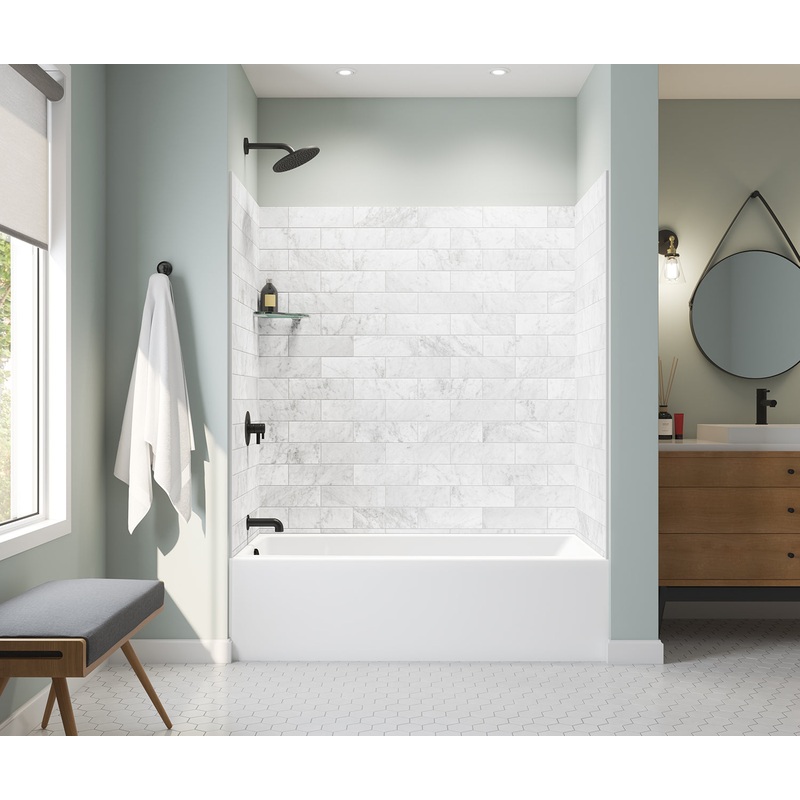 MAAX 106882-R-000-004 Jaxi 6030 AcrylX Alcove Right-Hand Drain Bathtub in Bone