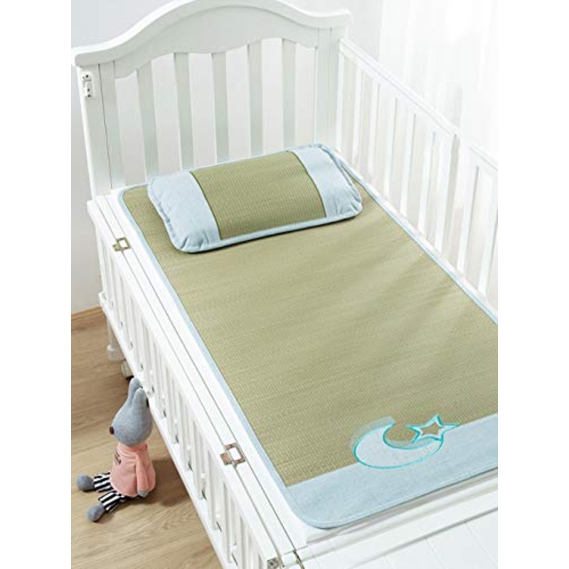 MBY Materassino in bamb, Neonato Bambino Bambino Scuola Materna Due Pezzi Stuoia di Paglia, Nessuna Tintura Nessuna Aggiunta Nessuna Formaldeide (Color : A, Size : 12060cm)