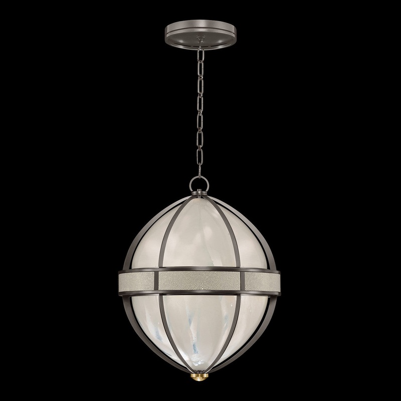 Mirage 18.75″W Round Pendant Midnight Steel/Brass/Coco