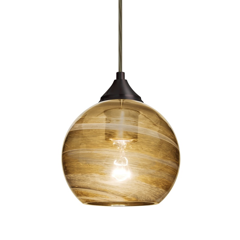 One Light Pendant from the Jilly Collection in Bronze Finish by Besa