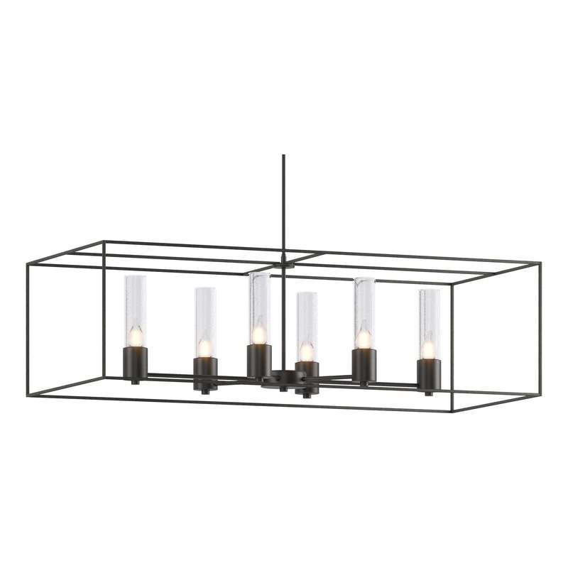 Portico Pendant Black Natural Iron Seeded Clear Glass (II)