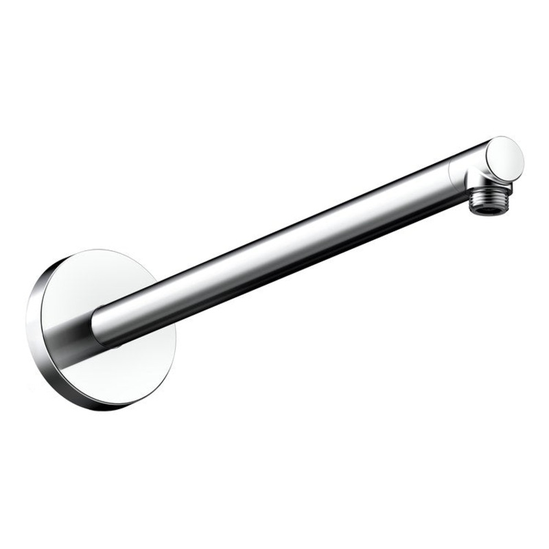 Shower Arm ShowerSolutions with Round Flange Chrome 15 Inch 1/2″ NPT Brass 90 DEG Wall Mount