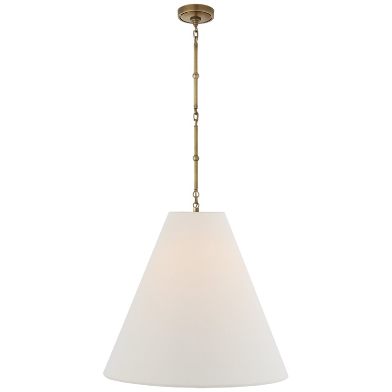 Two Light Hanging Lantern from the Goodman Collection in Hand-Rubbed Antique Brass Finish by Visual Comfort Signature