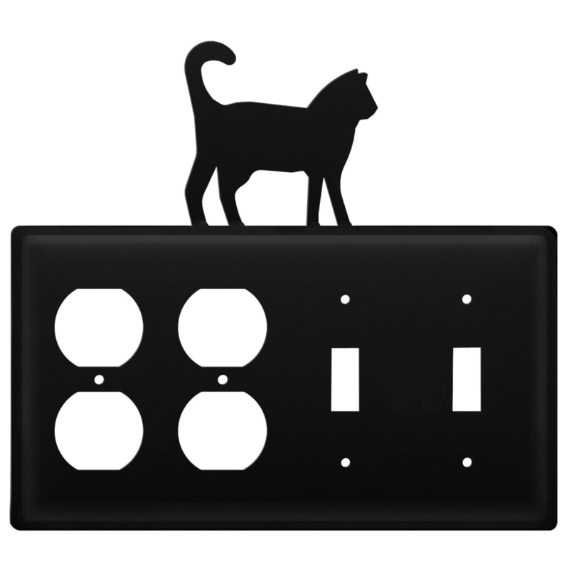 Village Wrought Iron EOOSS-6 Quad Cat Double Outlet and Double Switch Cover CUSTOM Product