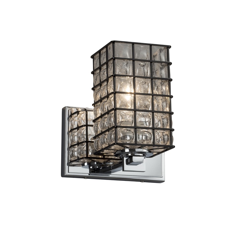 Wall Sconce from the Wire Glass Collection in Polished Chrome Finish by Justice Designs