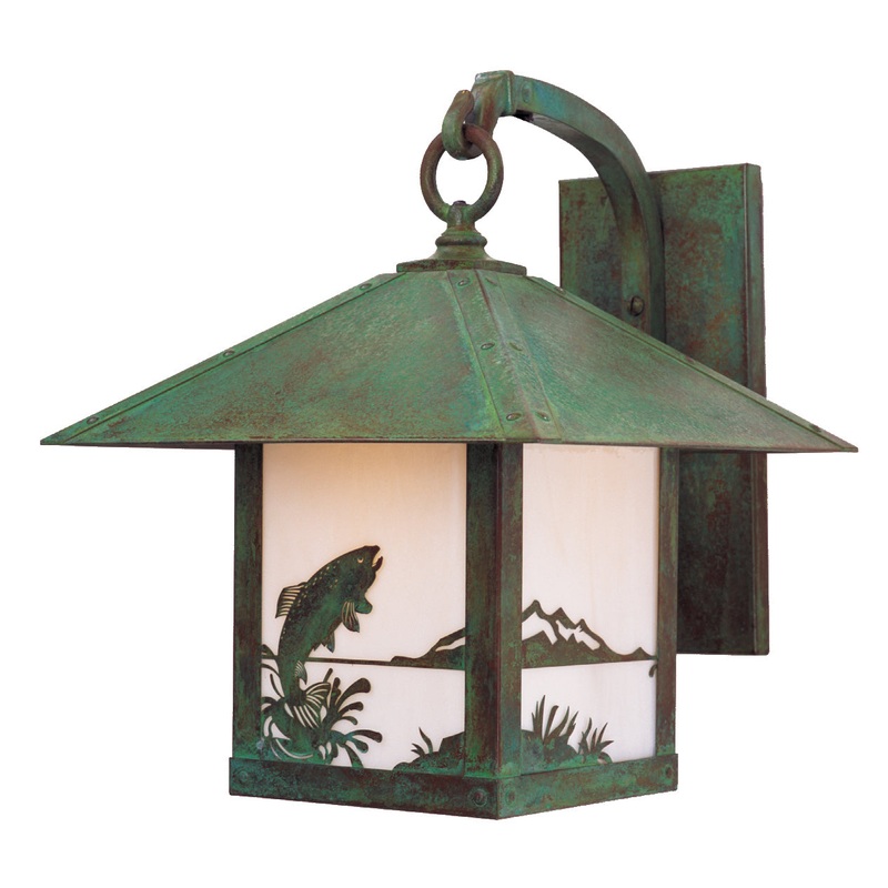 Arroyo TRB-9TRWO-VP Timber Ridge One Light Wall Mount Verdigris Patina
