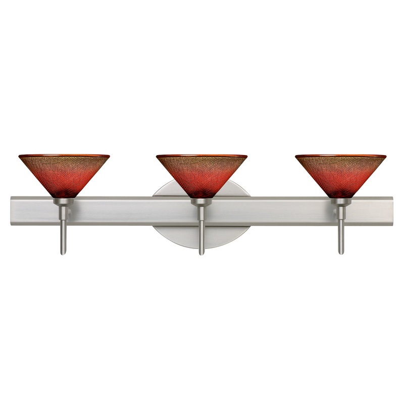 Besa 3SW-117681-SN Kona Three Light Wall Sconce Satin Nickel