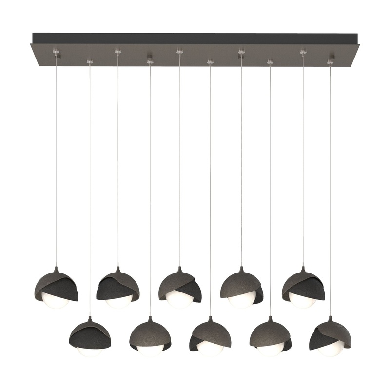 Brooklyn 10-Light Double Shade Pendant Dark Smoke Black
