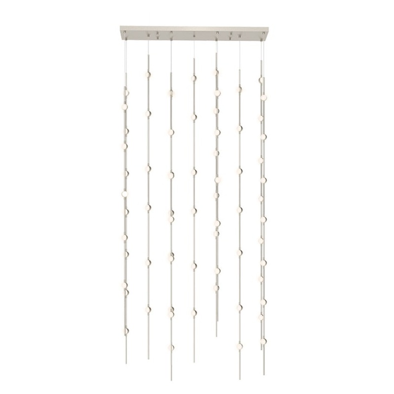Constellation Andromeda 36″ Rectangle LED Pendant Satin Nickel with White Optical Acrylic 2700K 20′ Adjustable Cord