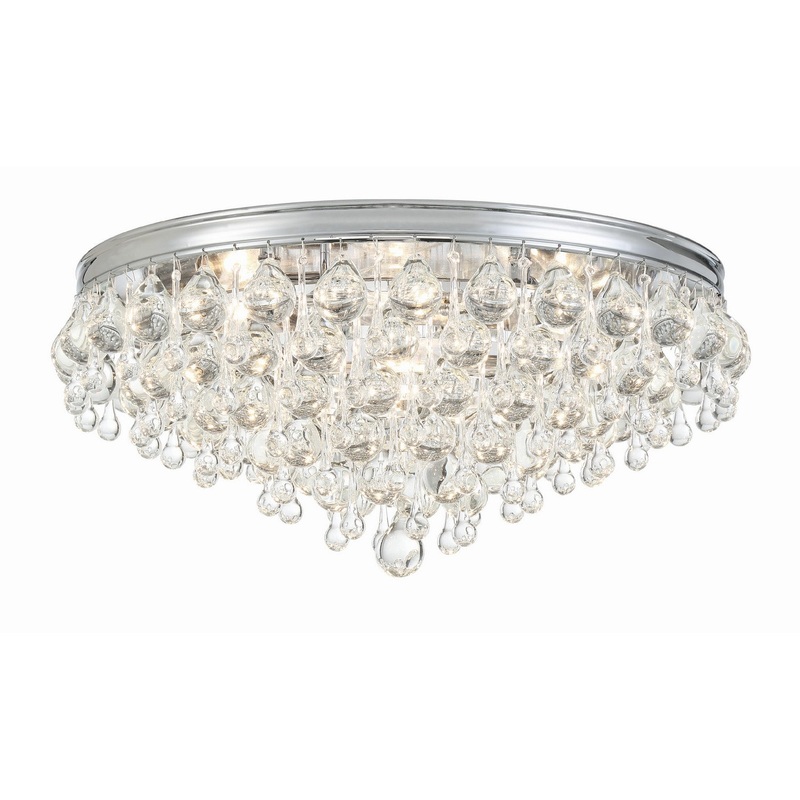 Crystorama 138-CH Calypso Six Light Flush Mount Polished Chrome