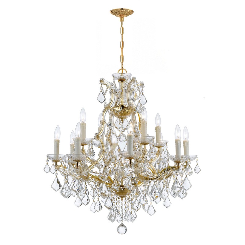 Crystorama 4412-GD-CL-S Maria Theresa 13 Light Chandelier Gold