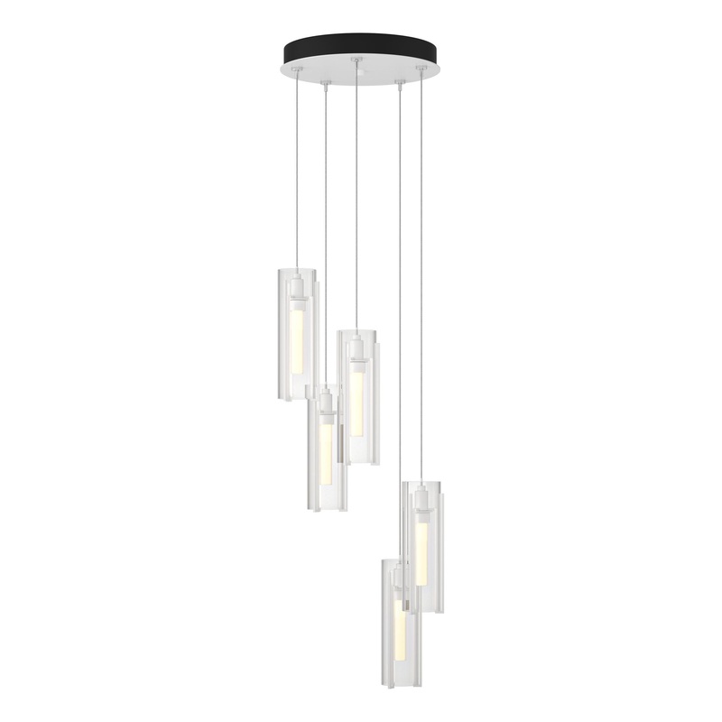 Exos Glass 5-Light Pendant White Clear Glass (ZM)