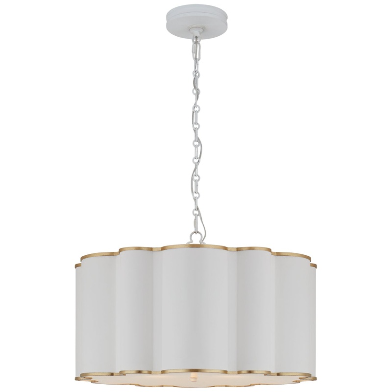 Four Light Pendant from the Markos Collection in White With Gild Finish by Visual Comfort Signature