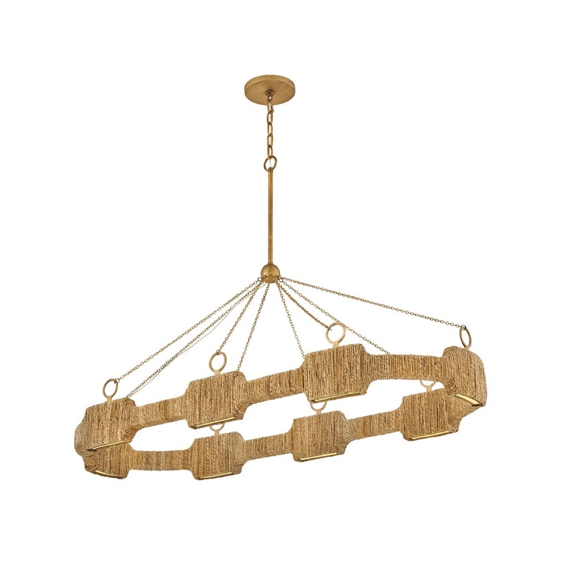 LED Linear Pendant from the Raffi Collection in Burnished Gold Finish by Hinkley