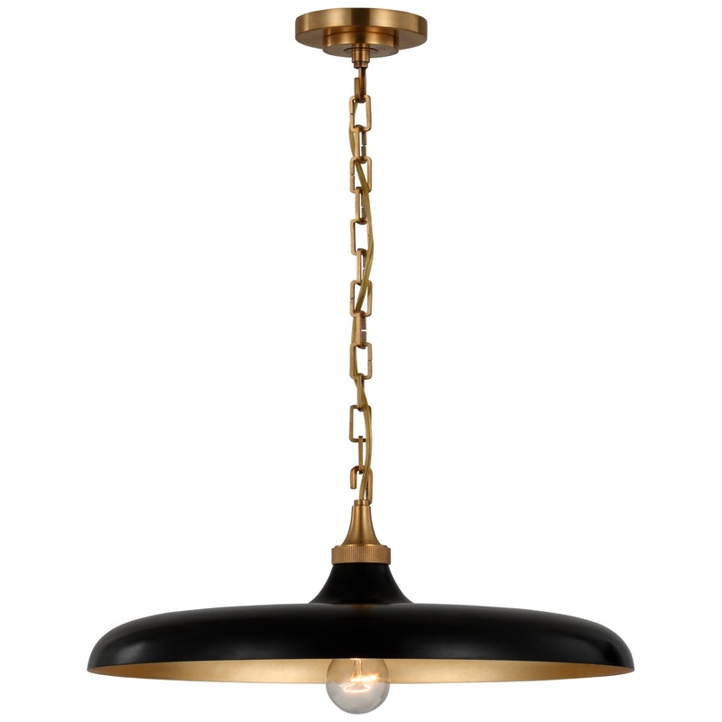 LED Pendant from the Piatto Collection in Hand-Rubbed Antique Brass Finish by Visual Comfort Signature