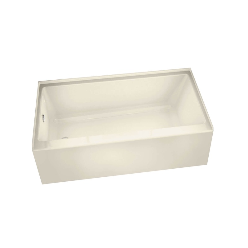 MAAX 105815-000-004-001 Rubix 6030 Acrylic Alcove Left-Hand Drain Bathtub in Bone