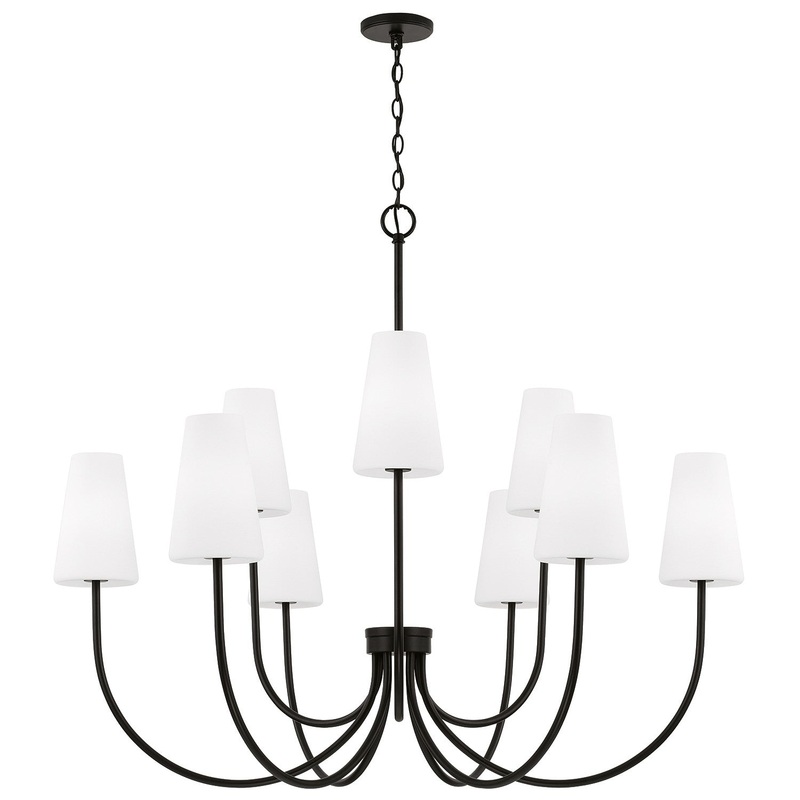 Nine Light Chandelier from the Averitt Collection in Matte Black Finish by Capital Lighting