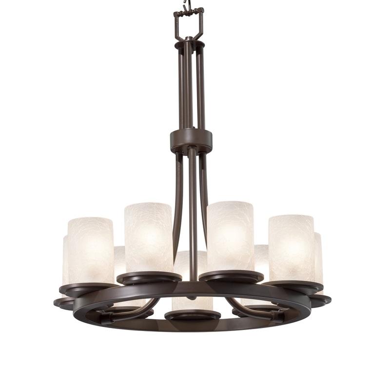 Nine Light Chandelier from the Fusion Collection in Dark Bronze Finish by Justice Designs