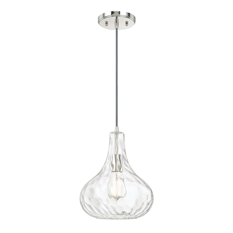 One Light Pendant from the River Collection in Polished Nickel Finish by Capital Lighting