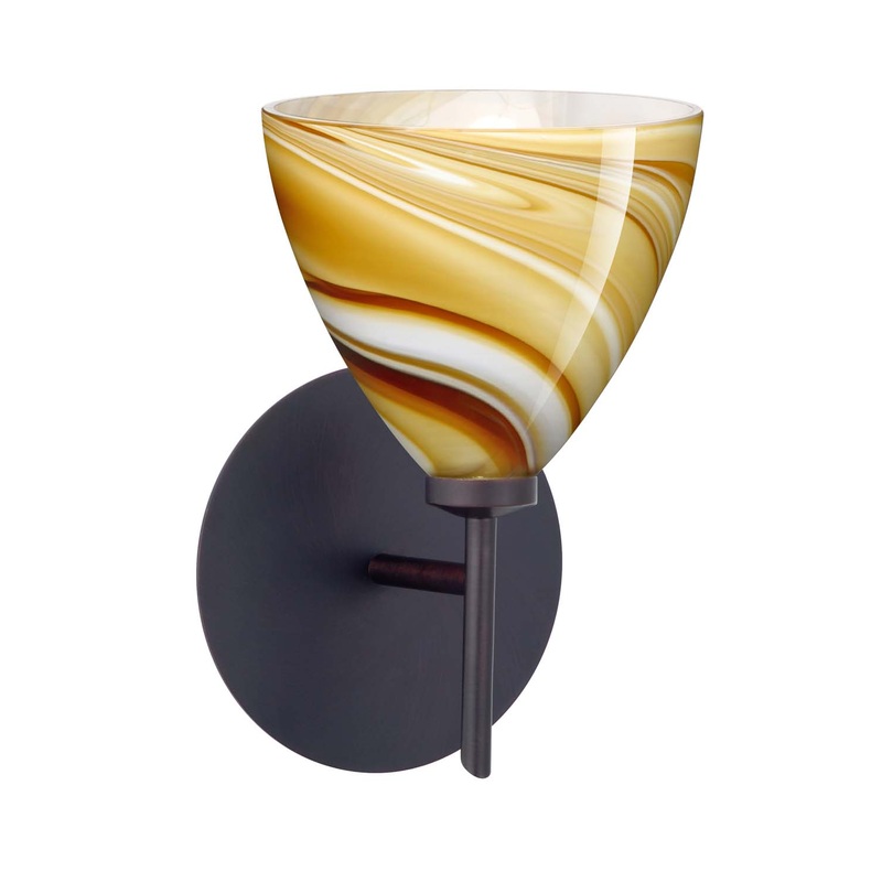 One Light Wall Sconce from the Mia Collection in Bronze Finish by Besa