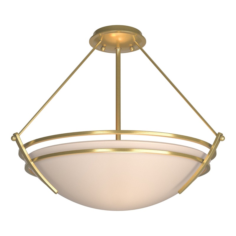 Presidio Tryne Semi-Flush Modern Brass Sand Glass (SS)