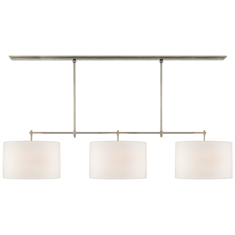 Three Light Billiard Pendant from the Bryant Collection in Antique Nickel Finish by Visual Comfort Signature