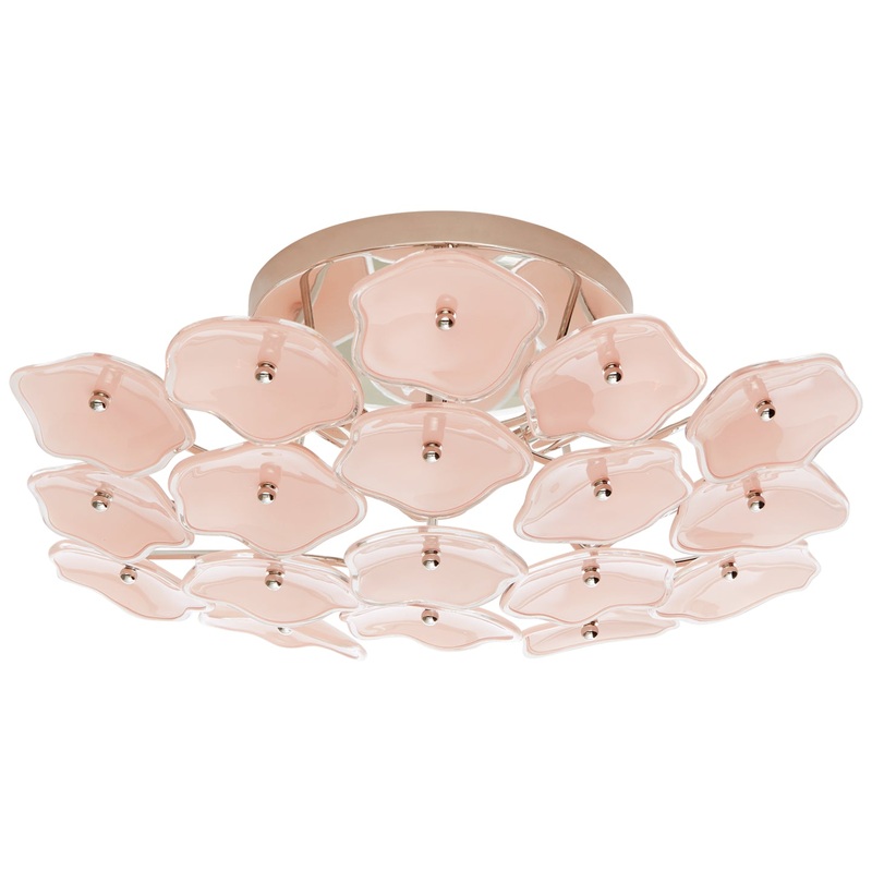 Three Light Flush Mount from the Leighton Collection in Polished Nickel Finish by Visual Comfort Signature