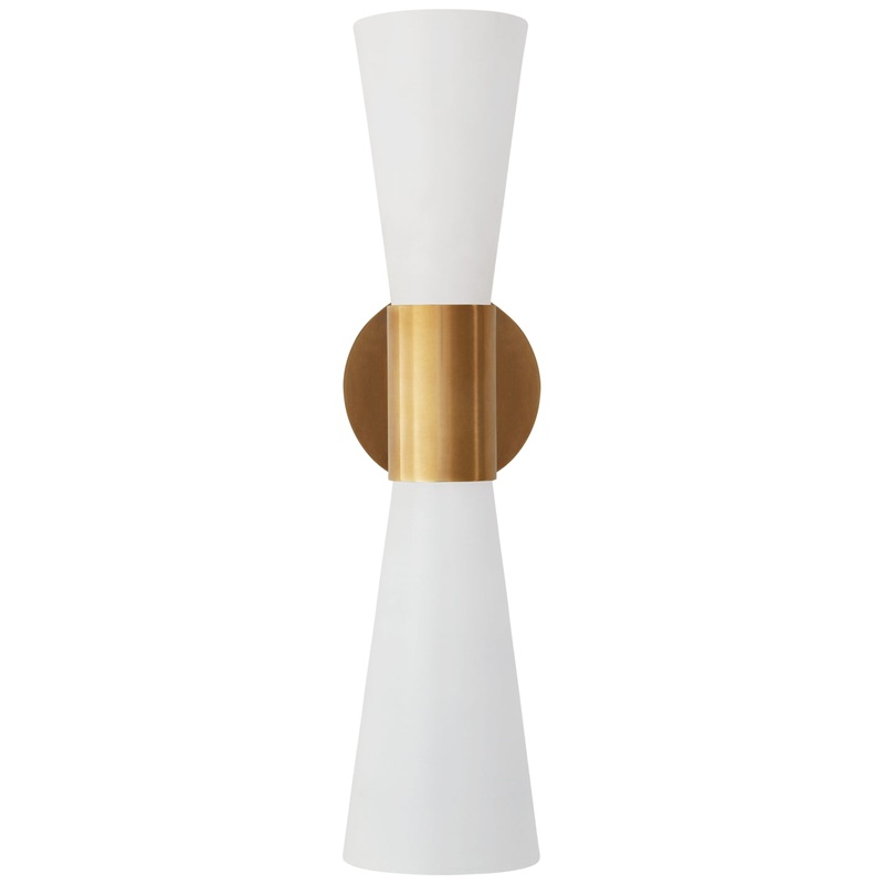 Two Light Wall Sconce from the Clarkson Collection in Hand-Rubbed Antique Brass Finish by Visual Comfort Signature