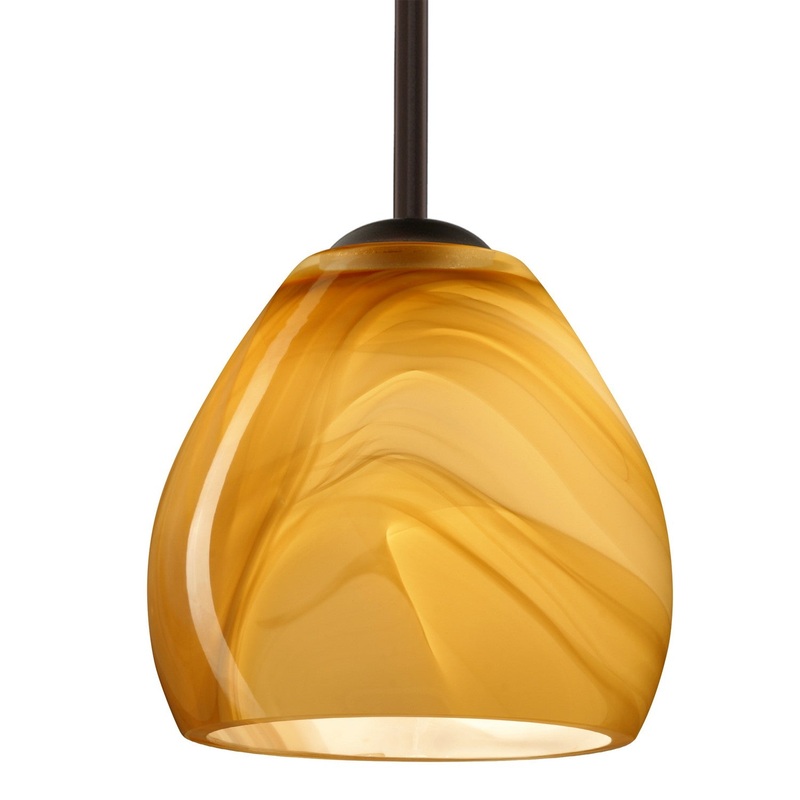 Besa 1TT-4122HN-MED-BR Besa Bolla Stem Pendant One Light Pendant Bronze